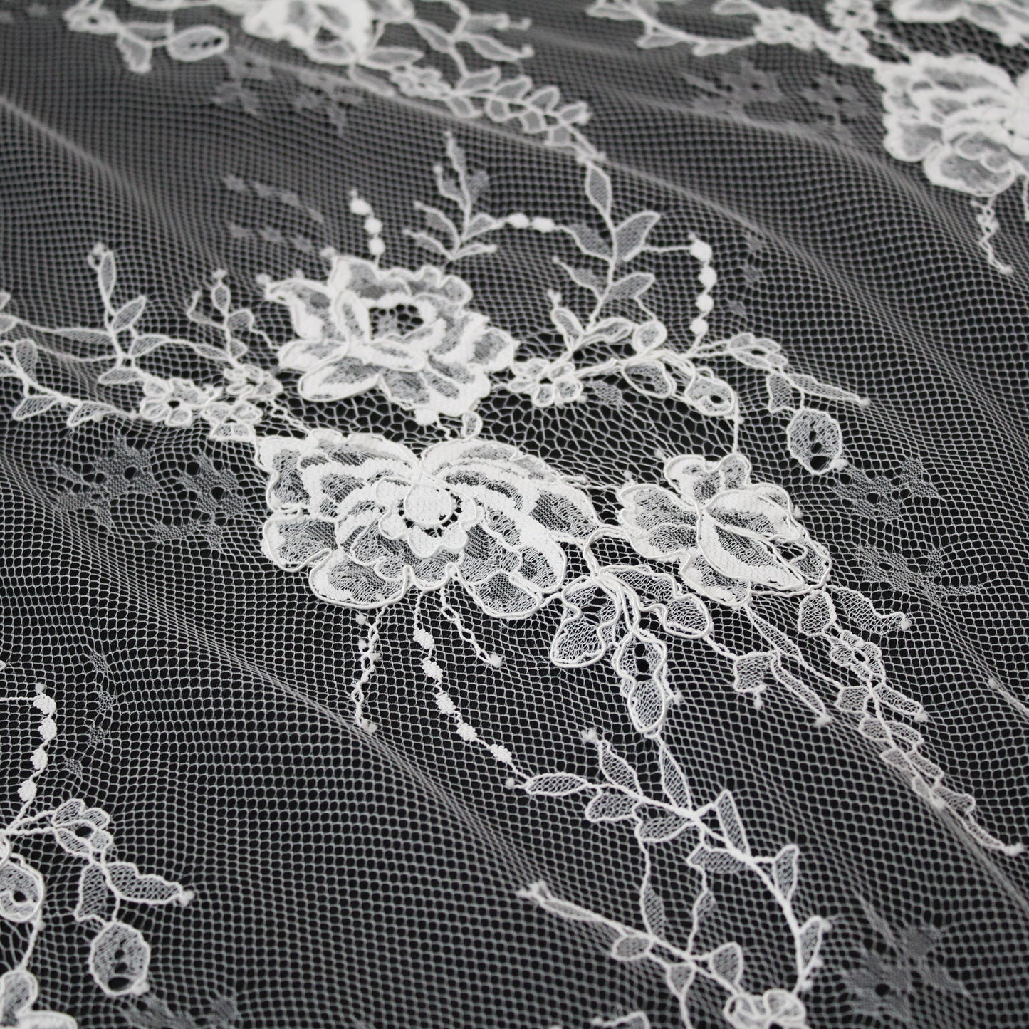 Re-embroidered Lace | Floral Branches | High Double Floral Border | H 150 cm | FSW4272