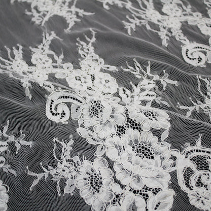 Re-embroidered Lace | Floral Branches | High Double Floral Branch Border | H 150 cm | FSW1933