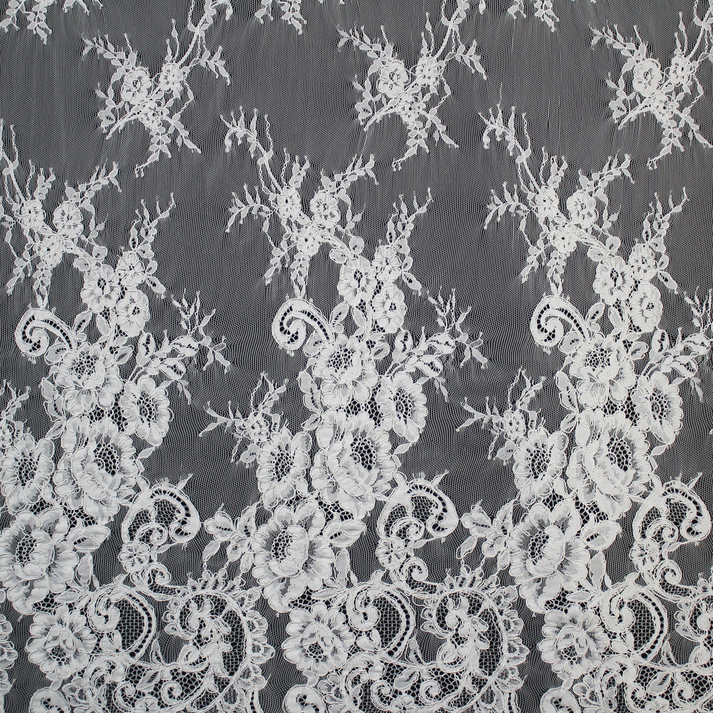 Re-embroidered Lace | Floral Branches | High Double Floral Branch Border | H 150 cm | FSW1933