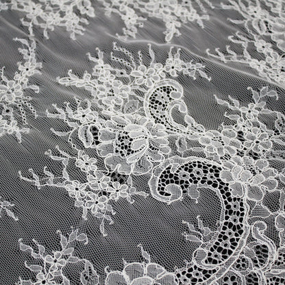 Re-embroidered Lace | Floral Branches | Medium Double Floral Border | H 150 cm | FSW1935