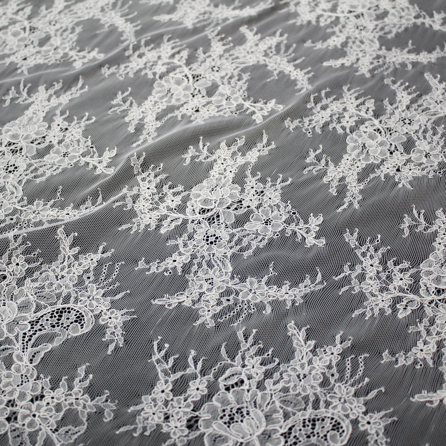 Re-embroidered Lace | Floral Branches | Medium Double Floral Border | H 150 cm | FSW1935