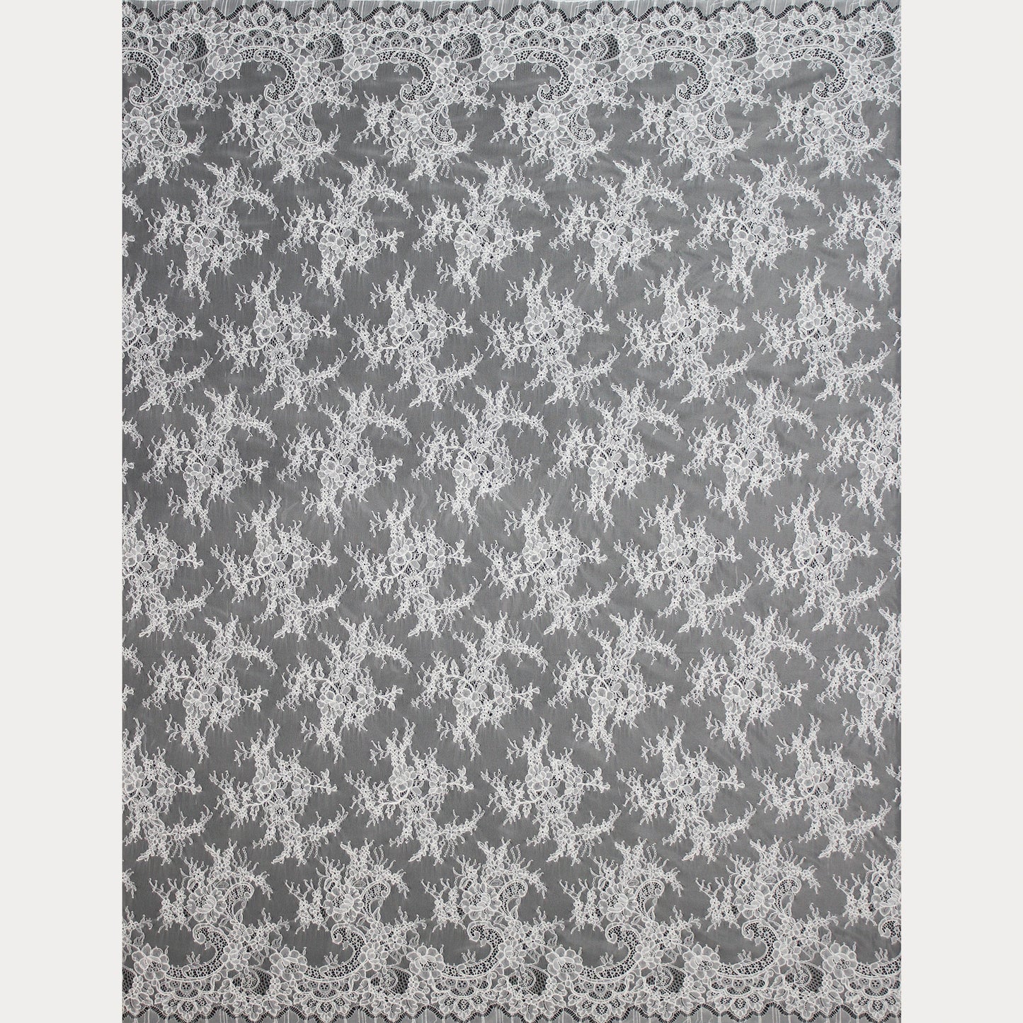 Re-embroidered Lace | Floral Branches | Medium Double Floral Border | H 150 cm | FSW1935