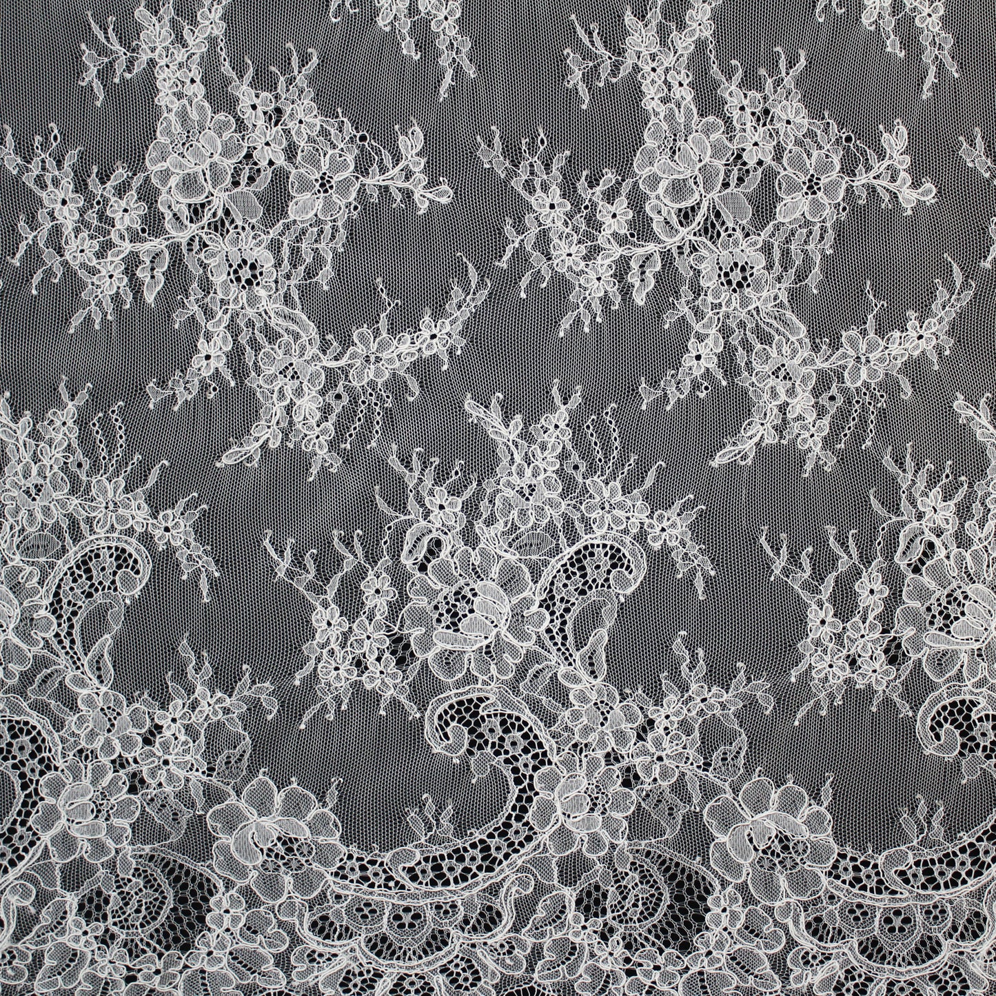 Re-embroidered Lace | Floral Branches | Medium Double Floral Border | H 150 cm | FSW1935