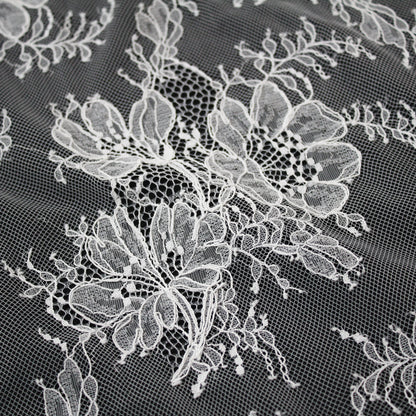 Re-embroidered Lace | Triple Floral Motif | High Double Floral Border | H 150 cm | FSW4274