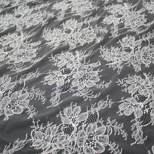 Re-embroidered Lace | Triple Floral Motif | High Double Floral Border | H 150 cm | FSW4274