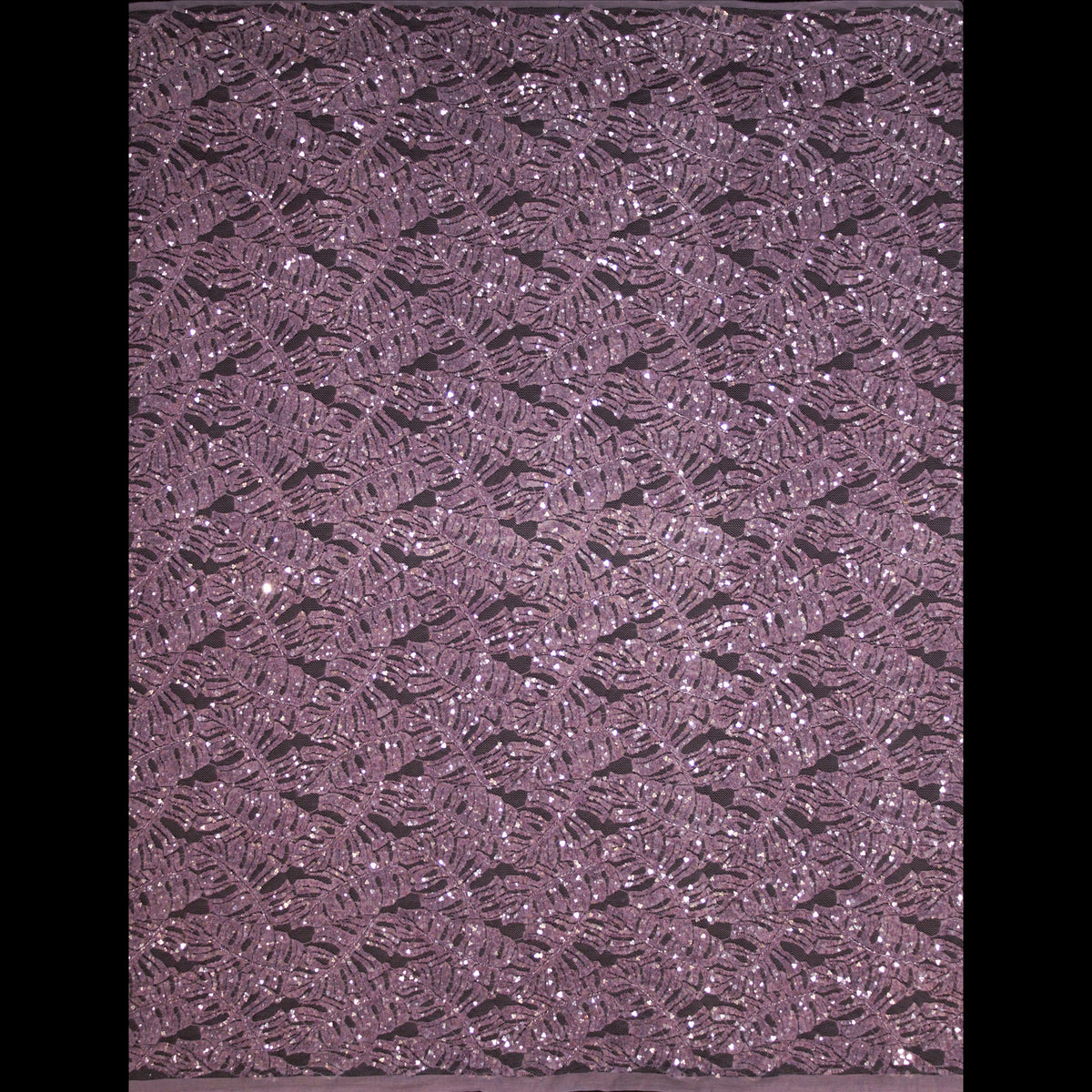 Haute Couture Lace | All-Over Embroidered Lace with Seed Beads, Sequins, Leaf Motifs & Double Scallop | FRI3588