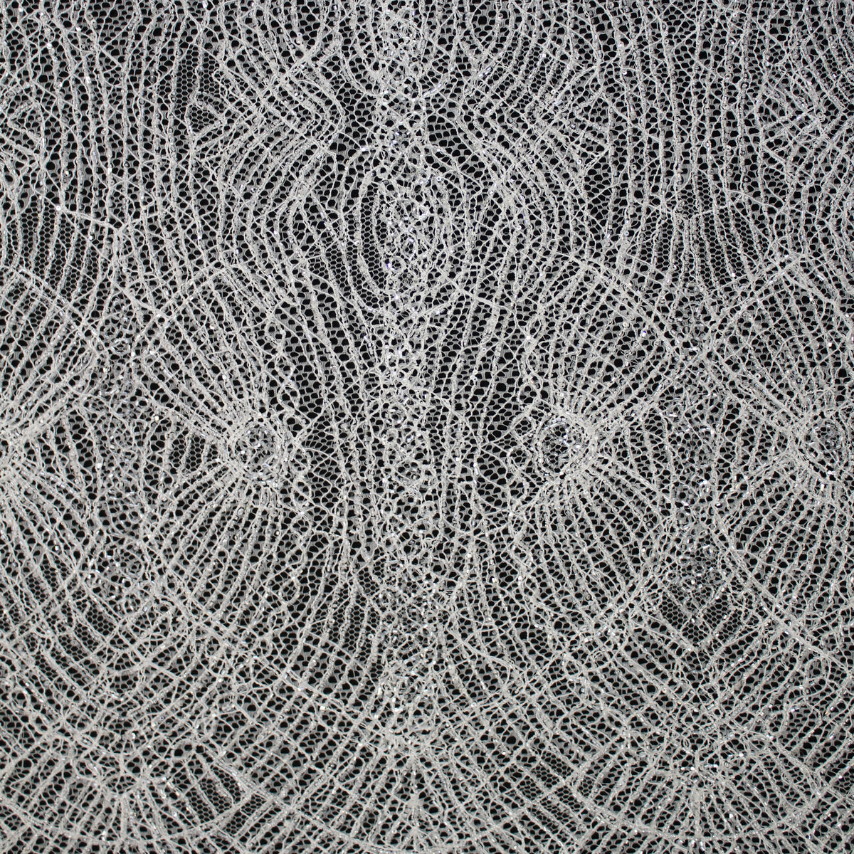 Haute Couture Lace | Bridal All-Over Embroidered Lace with Seed Beads, Sequins, Geometric Abstract Interlaced Lines & Double Border | FRI4115