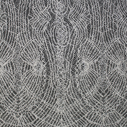 Haute Couture Lace | Bridal All-Over Embroidered Lace with Seed Beads, Sequins, Geometric Abstract Interlaced Lines & Double Border | FRI4115