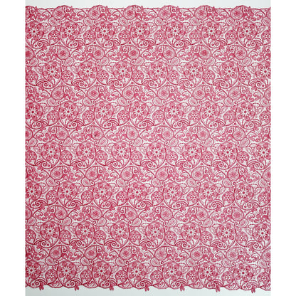 Rete Doppio Bordo Effetto Pizzo Ricamata con Paisley e Paillettes