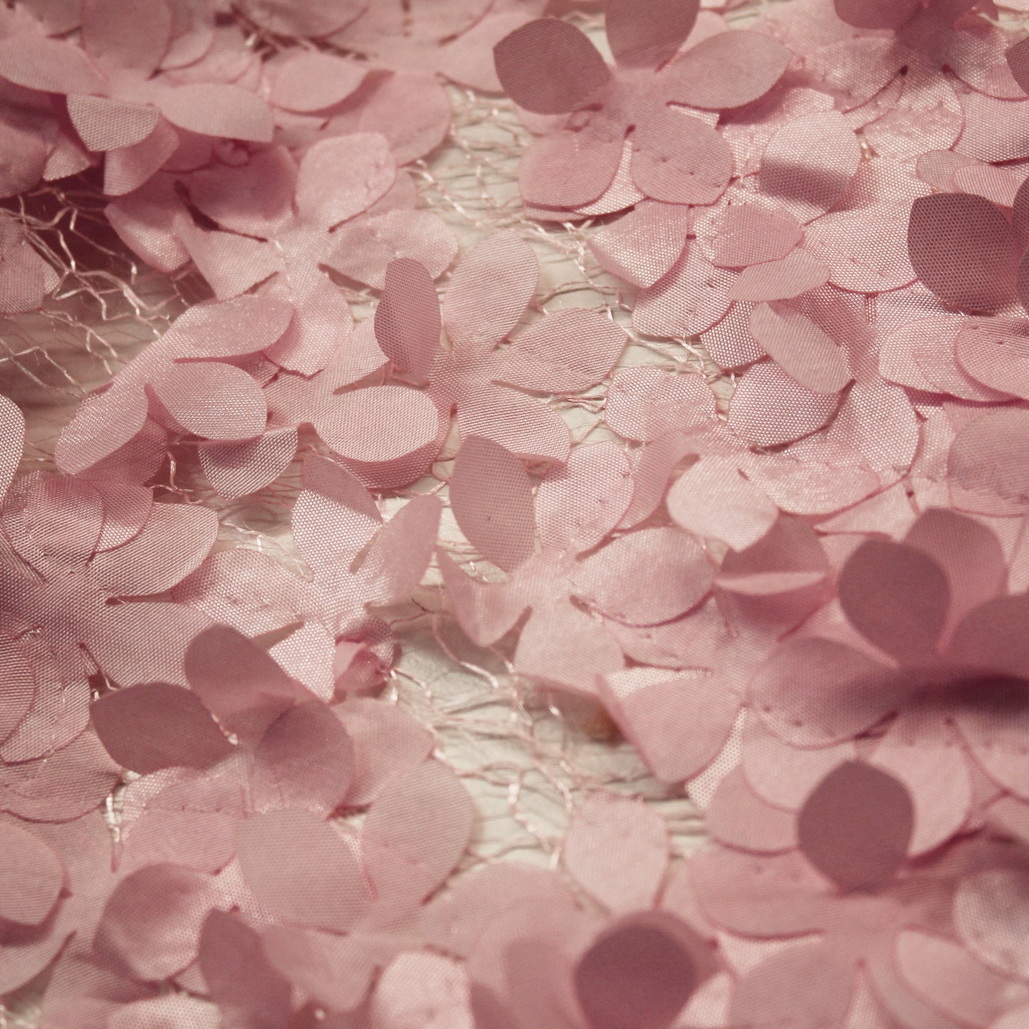 Mesh with Raised Floral Embroidery