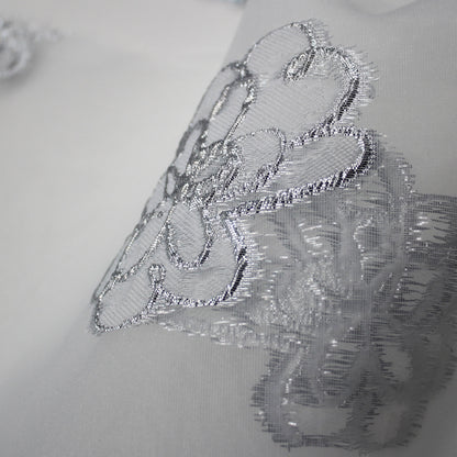 Brocade Fabric with Organza Base and Scattered Flowers