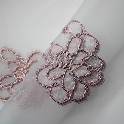 Brocade Fabric with Organza Base and Scattered Flowers