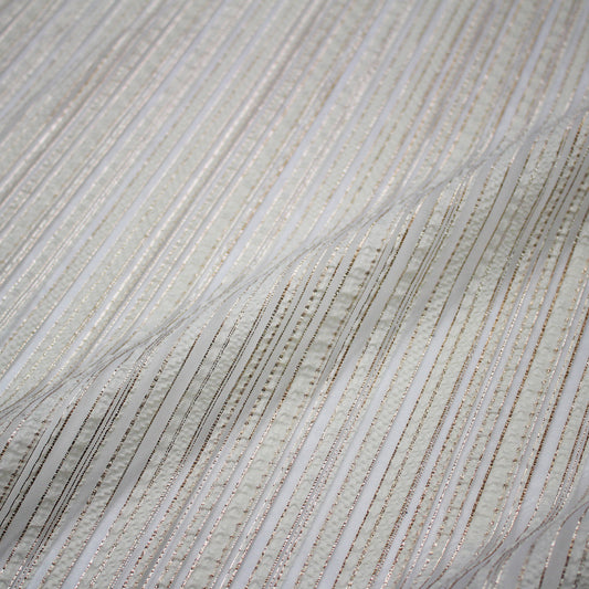Brocade Fabric with Organza Base and Stripes & Regular Lines
