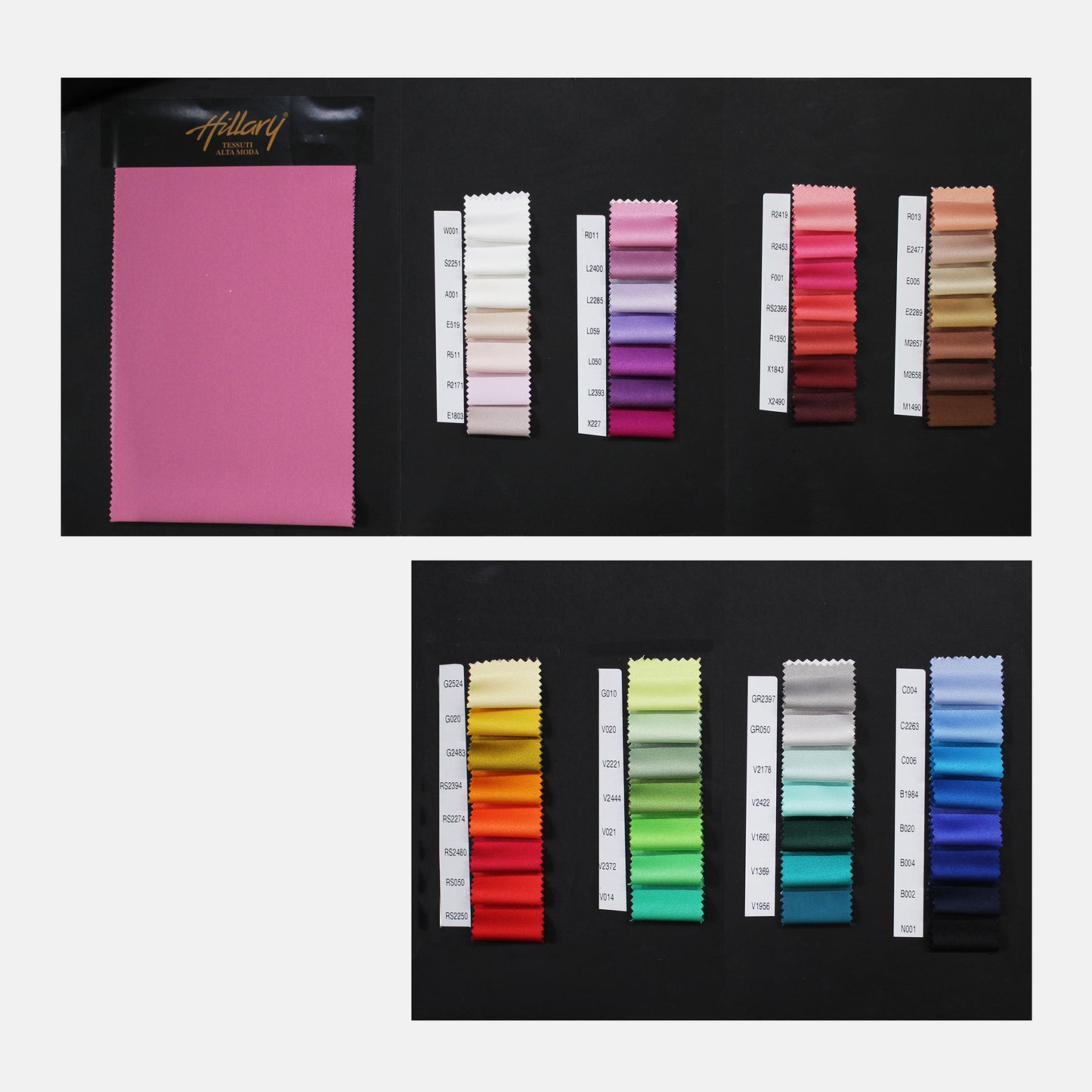 Double Face Cady Satin Fabric Color Card