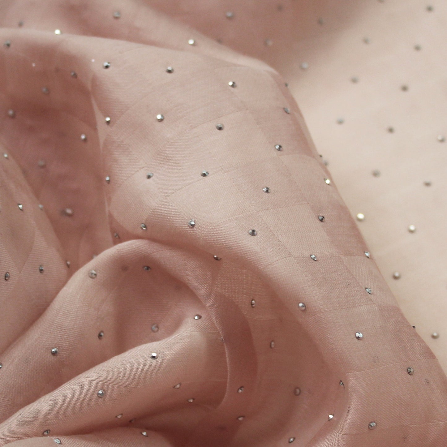 Tissue Gauze with Checkered Weave and Strass