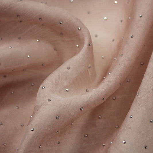 Tissue Gauze with Checkered Weave and Strass