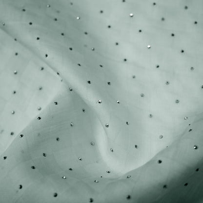 Tissue Gauze with Checkered Weave and Strass