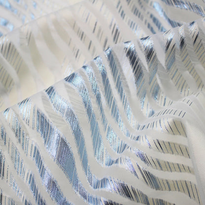 Organza Fil Coupe Fabric with Zebra Pattern