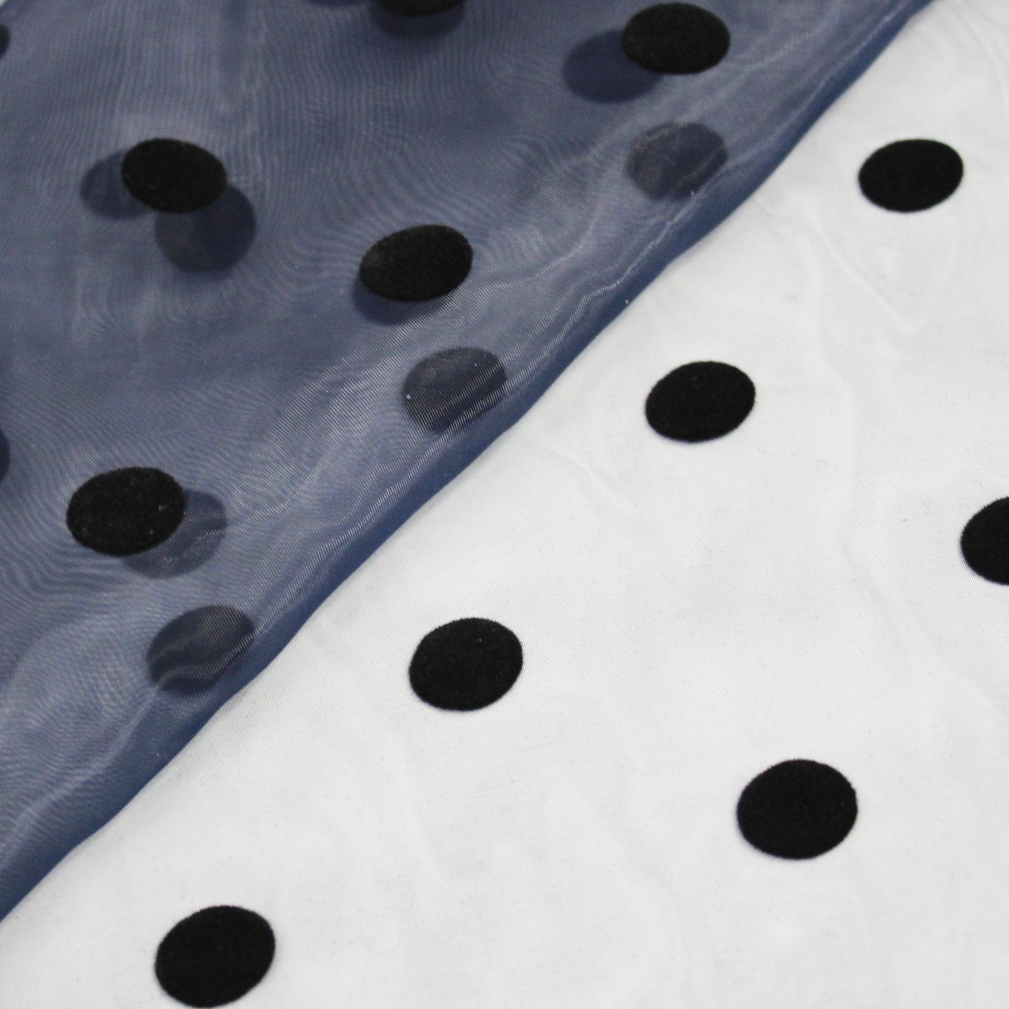 Organza Flock with Large Polka Dots Fabric