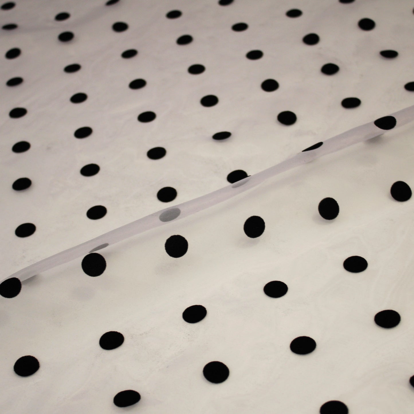 Organza Flock with Large Polka Dots Fabric