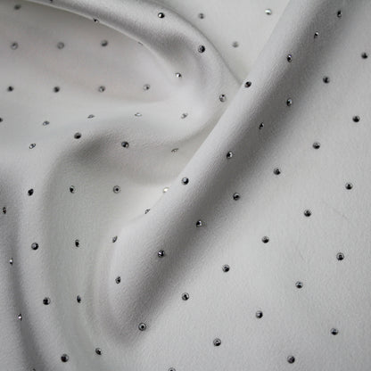 Satin Fabric with Silver Strass