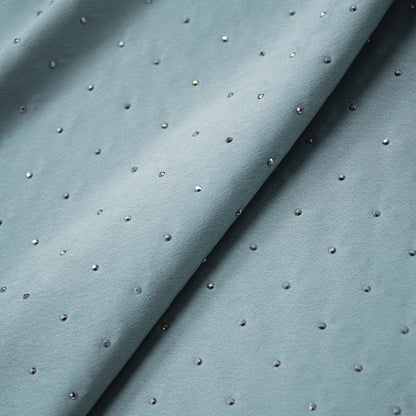 Satin Fabric with Silver Strass