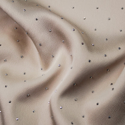 Satin Fabric with Silver Strass