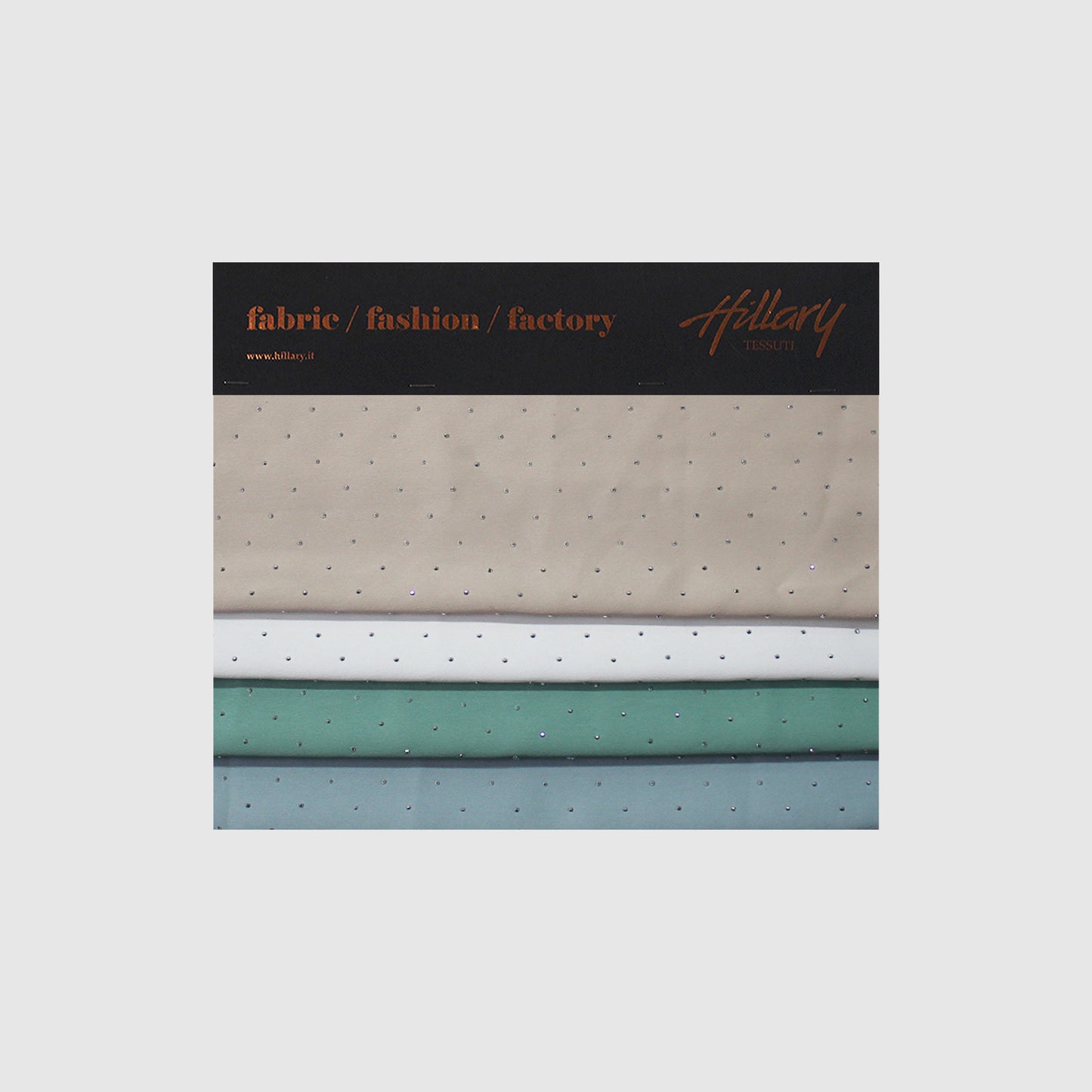 Satin Fabric with Silver Strass Sample
