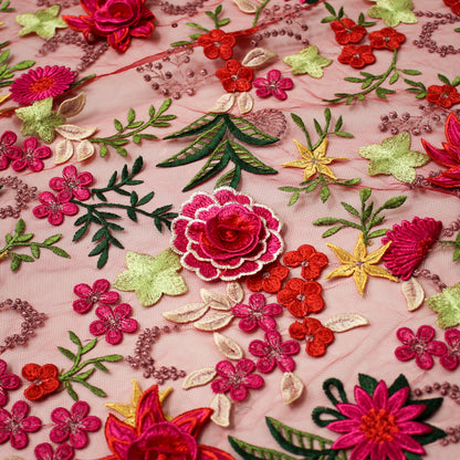 Tulle Alta Moda | Bouquet di Rose e Fiori Stellati 3D con Foglie a Farfalla