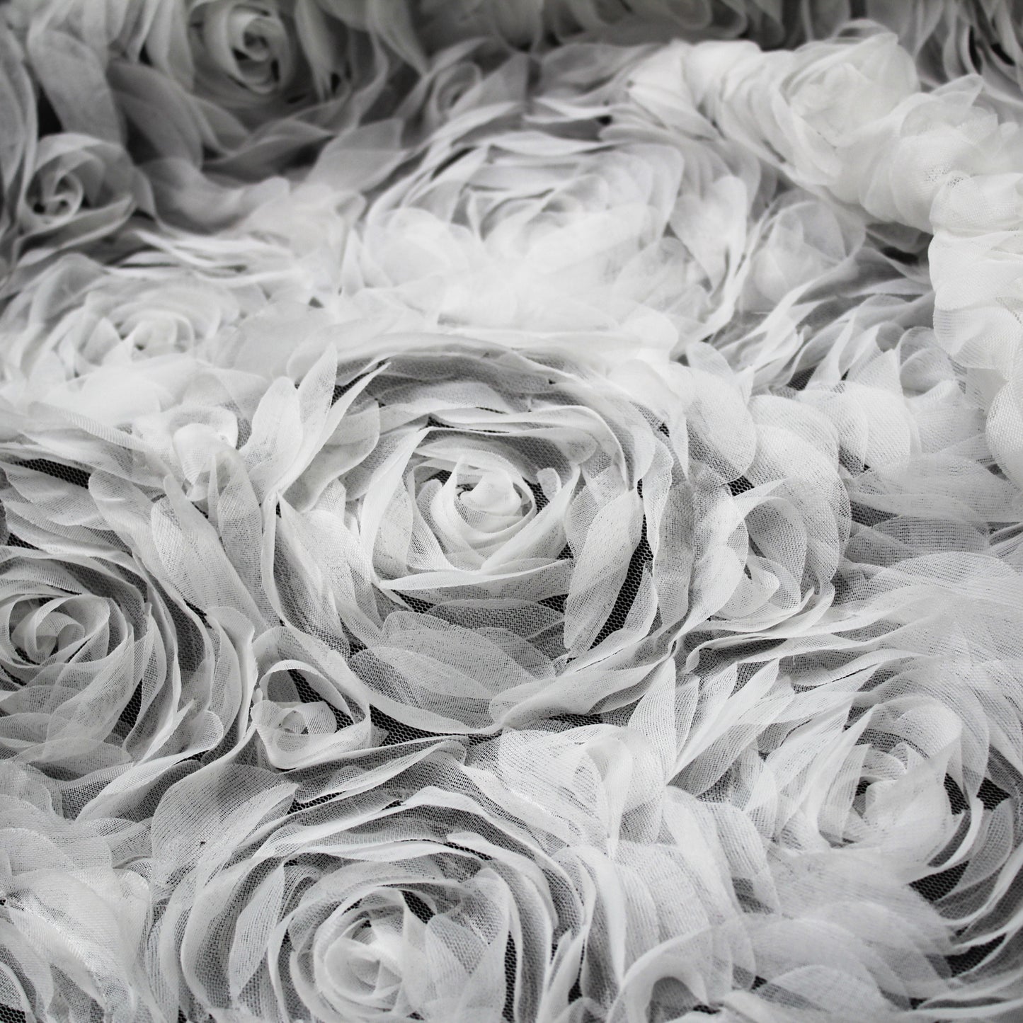 Tulle Alta Moda con Ricamo 3D di Rose a Campo Pieno