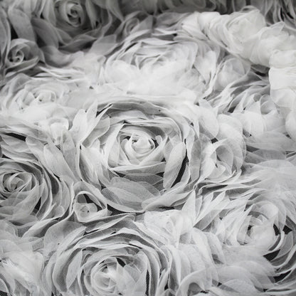 Tulle Alta Moda con Ricamo 3D di Rose a Campo Pieno