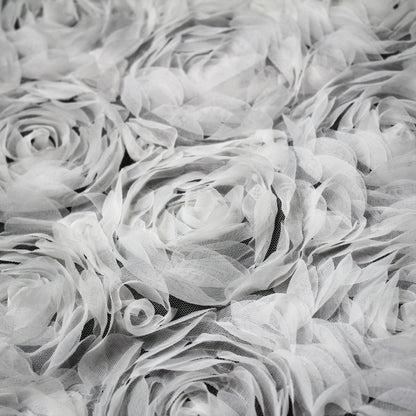 Tulle Alta Moda con Ricamo 3D di Rose a Campo Pieno