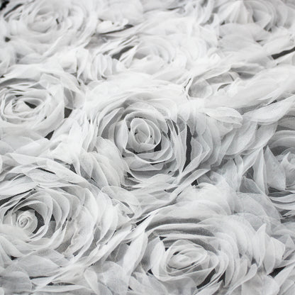 Tulle Alta Moda con Ricamo 3D di Rose a Campo Pieno