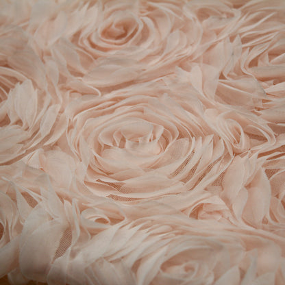 Tulle Alta Moda con Ricamo 3D di Rose a Campo Pieno