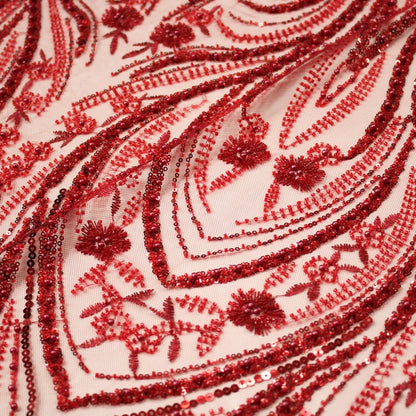 Abbinamento Tulle rosso con organza glitter TRW4332