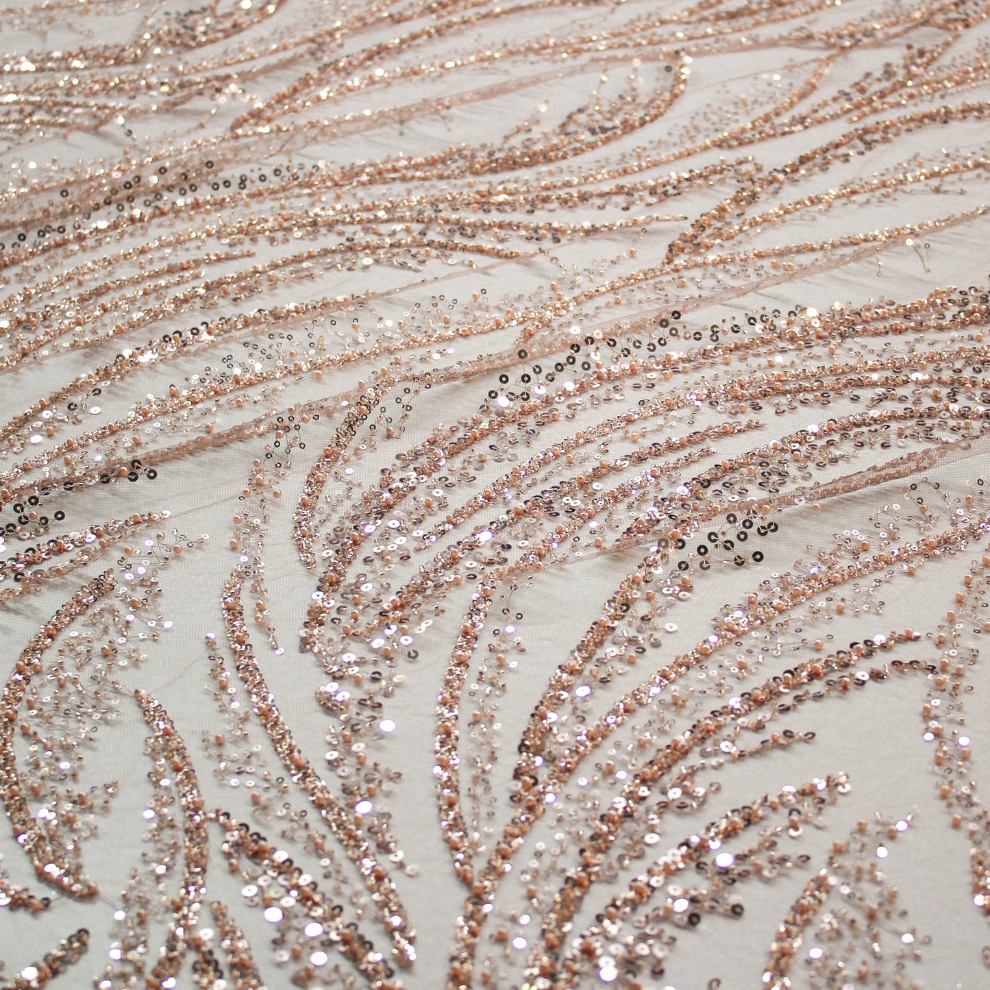 Tulle Alta Moda | Motivo Astratto con Ricamo Gioiello di Paillettes e Perline