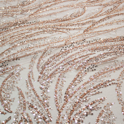 Tulle Alta Moda | Motivo Astratto con Ricamo Gioiello di Paillettes e Perline