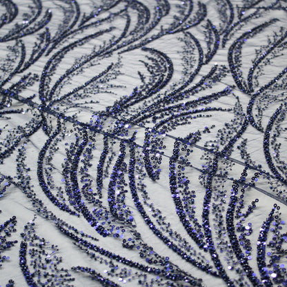 Tulle Alta Moda | Motivo Astratto con Ricamo Gioiello di Paillettes e Perline