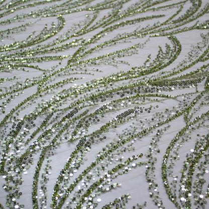 Tulle Alta Moda | Motivo Astratto con Ricamo Gioiello di Paillettes e Perline