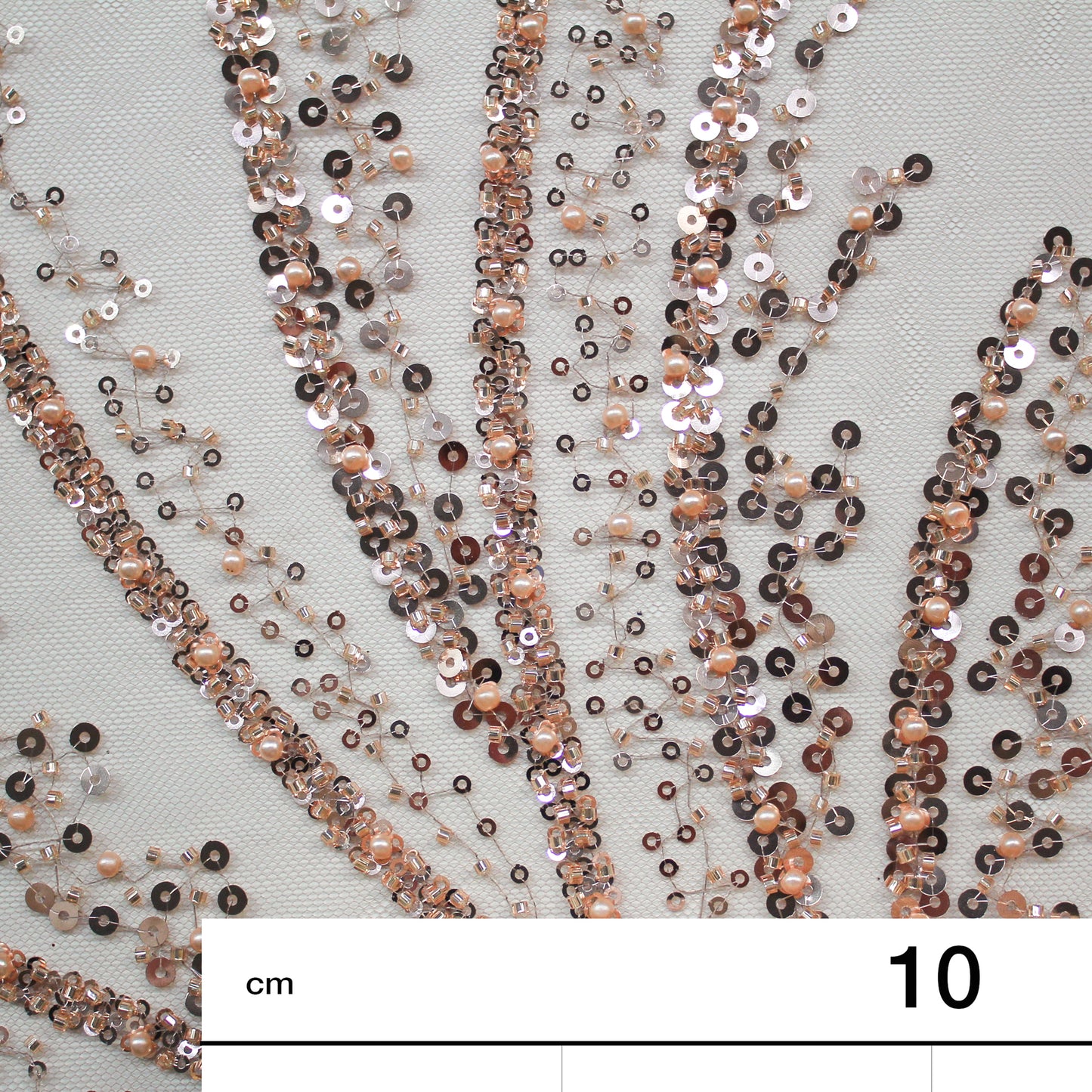 Tulle Alta Moda | Motivo Astratto con Ricamo Gioiello di Paillettes e Perline