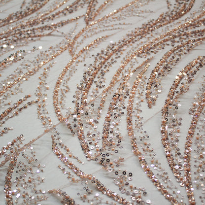 Tulle Alta Moda | Motivo Astratto con Ricamo Gioiello di Paillettes e Perline