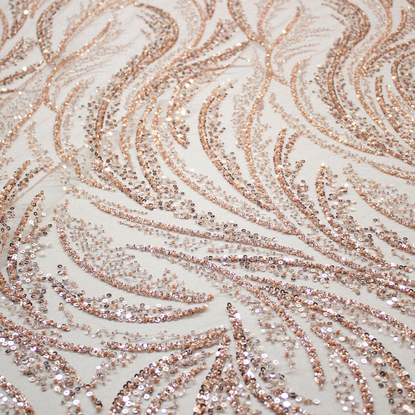 Tulle Alta Moda | Motivo Astratto con Ricamo Gioiello di Paillettes e Perline