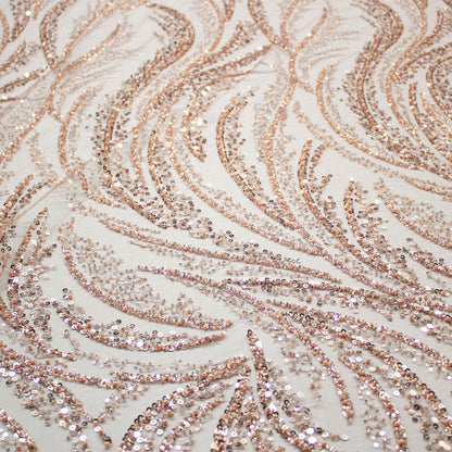 Tulle Alta Moda | Motivo Astratto con Ricamo Gioiello di Paillettes e Perline