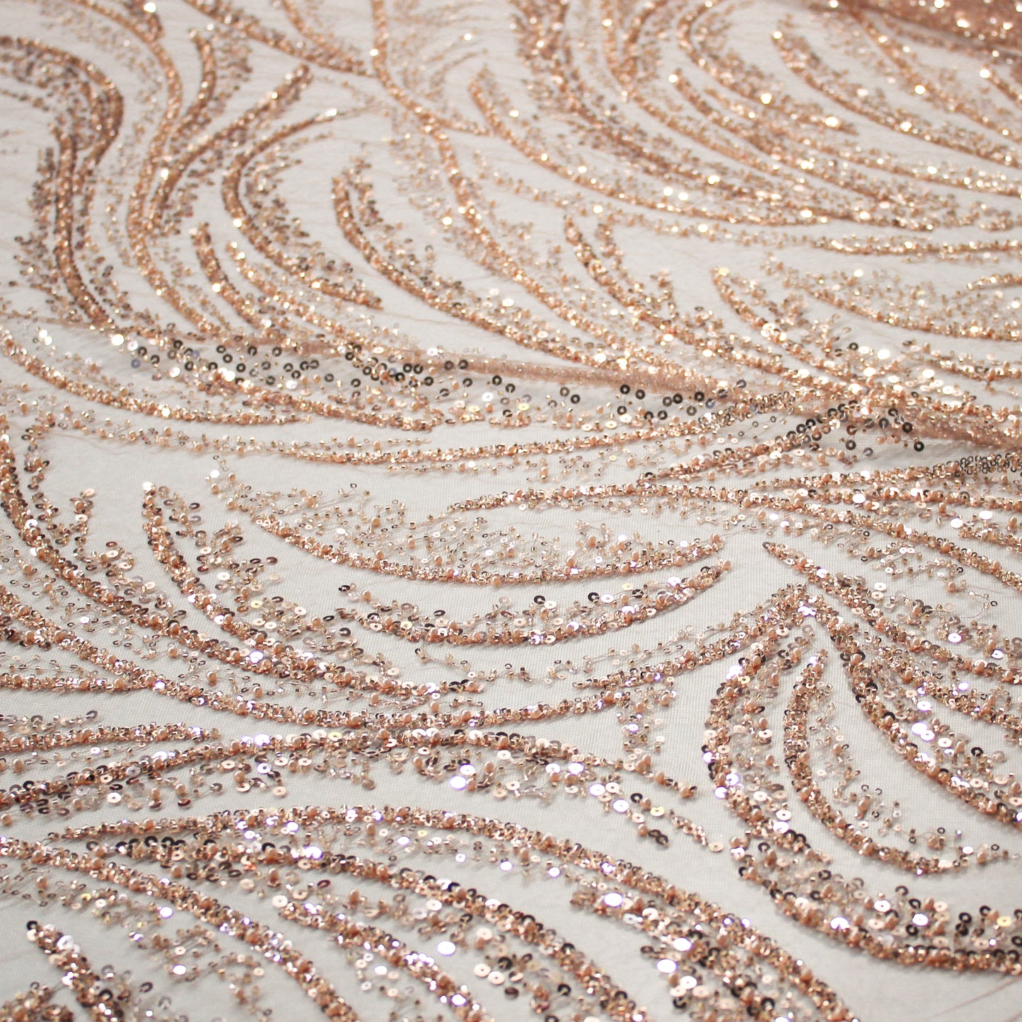 Tulle Alta Moda | Motivo Astratto con Ricamo Gioiello di Paillettes e Perline