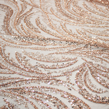 Tulle Alta Moda | Motivo Astratto con Ricamo Gioiello di Paillettes e Perline