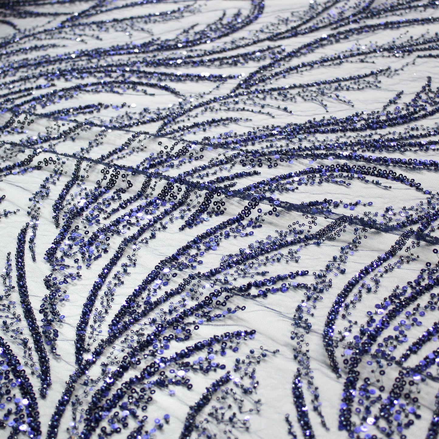 Tulle Alta Moda | Motivo Astratto con Ricamo Gioiello di Paillettes e Perline