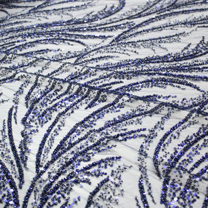 Tulle Alta Moda | Motivo Astratto con Ricamo Gioiello di Paillettes e Perline