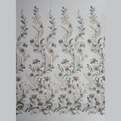 Degradé Multicolor 3D Floral Ramage Embroidered Tulle with Sequins, Beads, and Corals