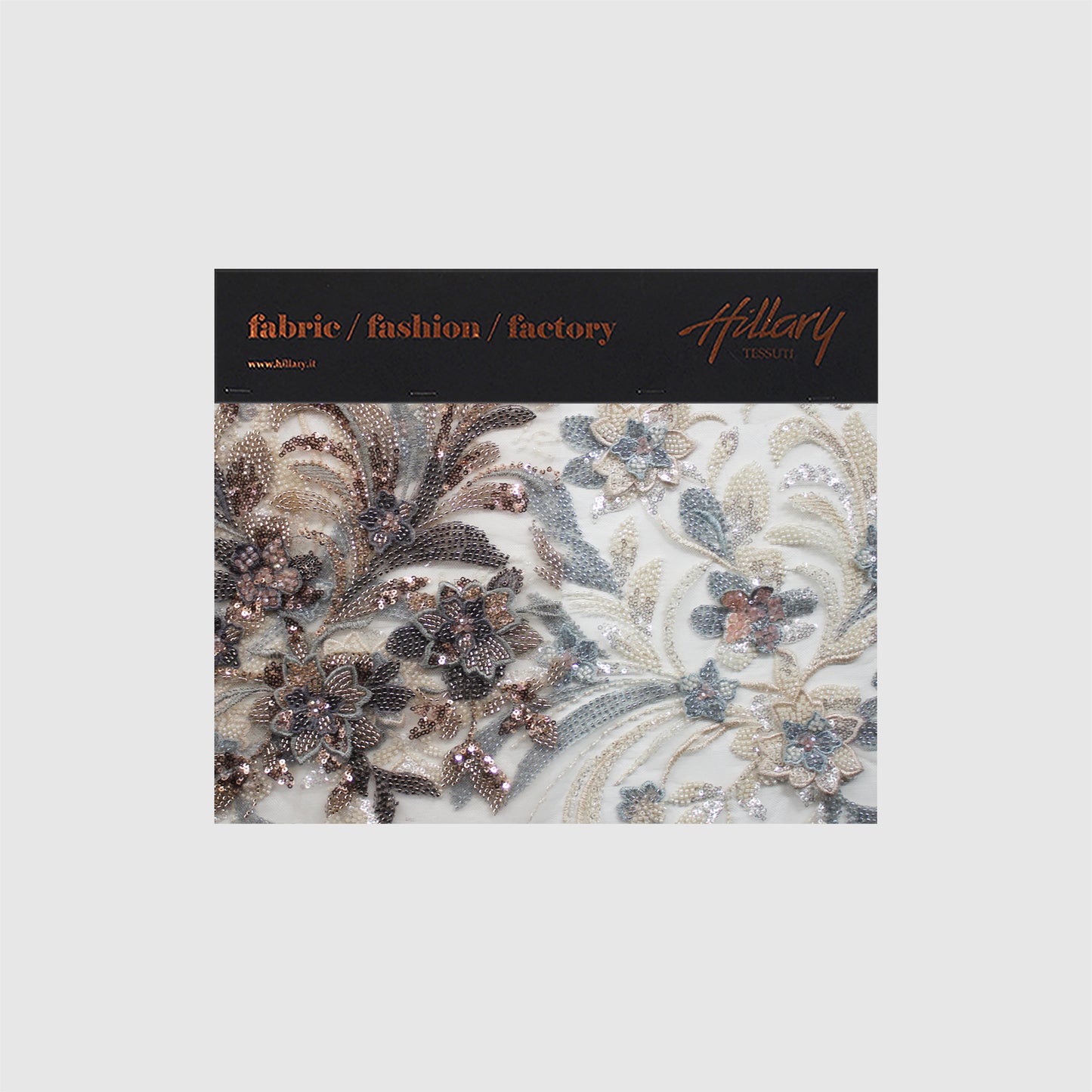 Degradé Multicolor 3D Floral Ramage Embroidered Tulle with Sequins, Beads, and Corals