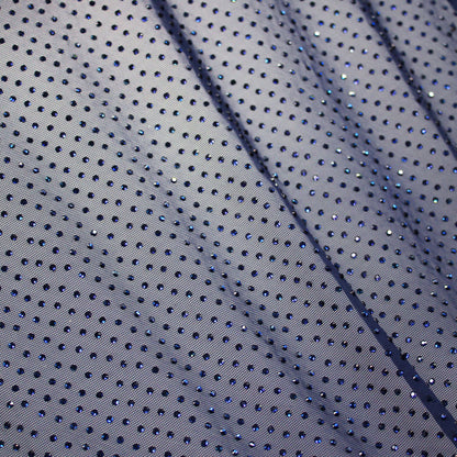 Stretch Embroidered Tulle with Tone-on-Tone Strass, Full Field